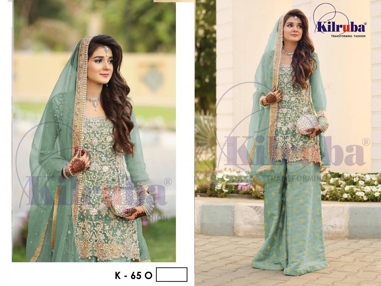 KILRUBA D.NO.K-65 BEST PAKISTANI SALWAR KAMEZ AVAILABALE SINGALE