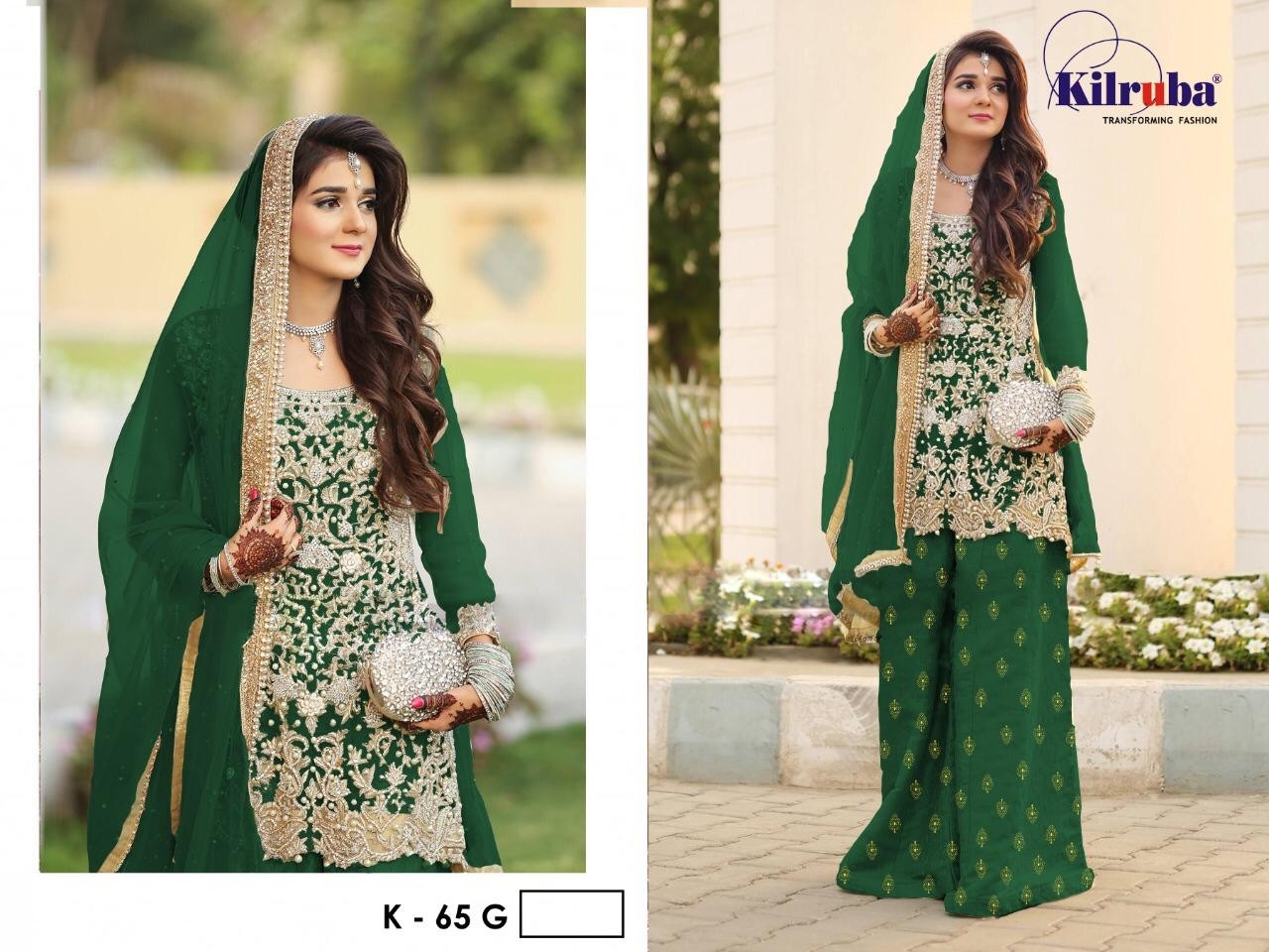 KILRUBA D.NO.K-65 BEST PAKISTANI SALWAR KAMEZ AVAILABALE SINGALE