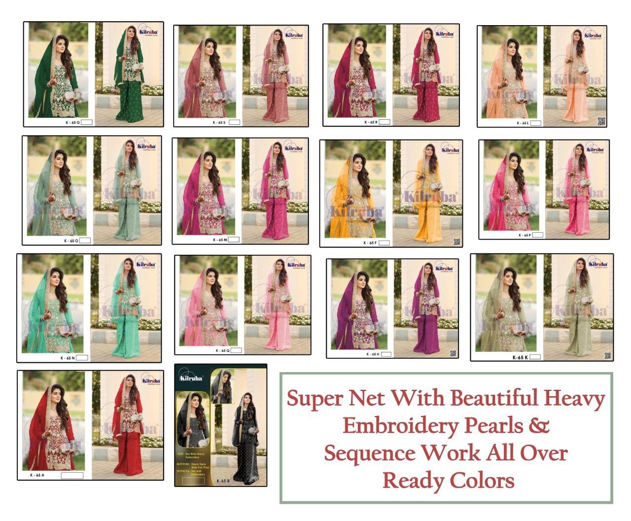 KILRUBA D.NO.K-65 BEST PAKISTANI SALWAR KAMEZ AVAILABALE SINGALE