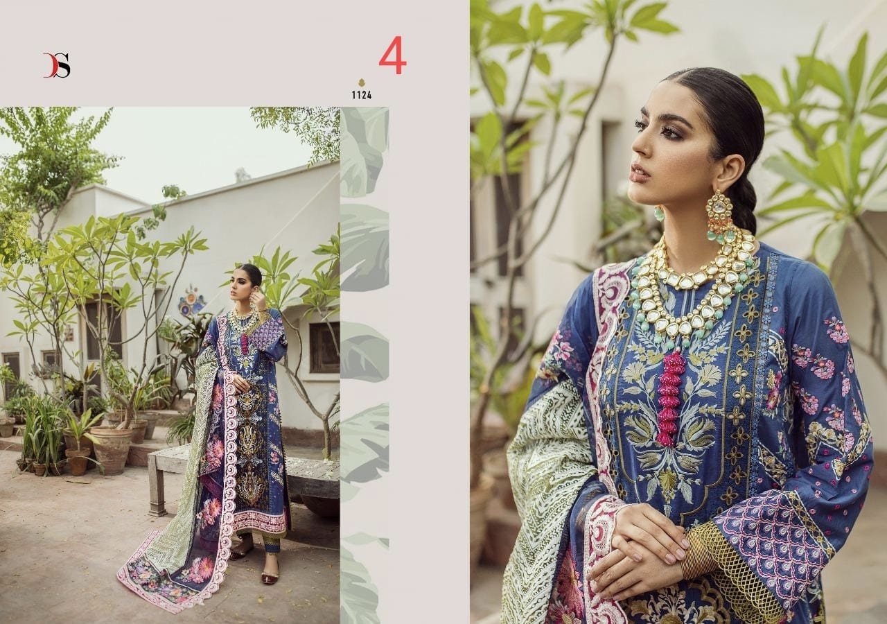 DEEPSY SUITS MARYAM HUSSAIN EMBROIDERED COLLECTION 1124 PAKISTANI SUITS SUPPLIER SINGALE