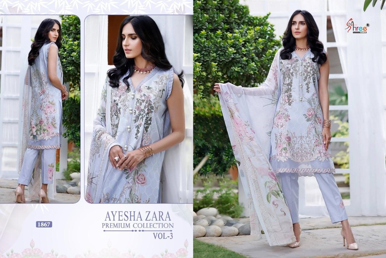 SHREE FABS AYESHA ZARA PREMIUM COLLECTION VOL-3 1867 SALWAR KAMEZ BEST PRICE
