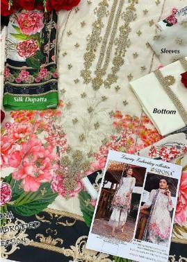 SIFONA FABS LUXURY LAWN COLLECTION SF-1001 PAKISTANI SUITS DIGITAL PAINTED