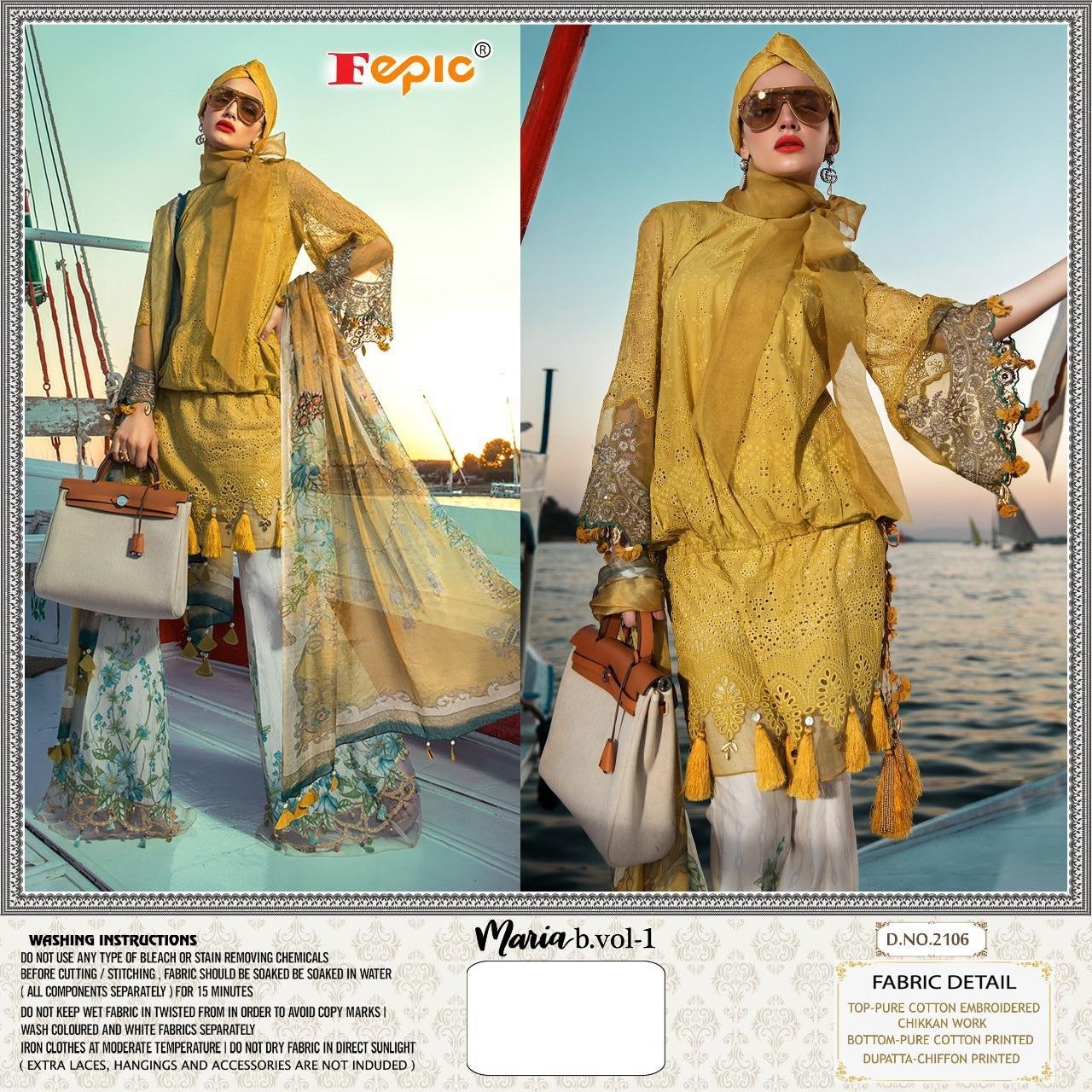 FEPIC MARIYA B VOL-1 2106 PAKISTANI AVAILABALE SUITS SINGALE
