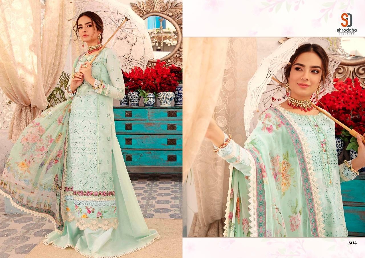 SHRADDHA DESIGNER NOOR VOL-5 504 CHICKEN WORK COLLECTION SALWAR KAMEZ