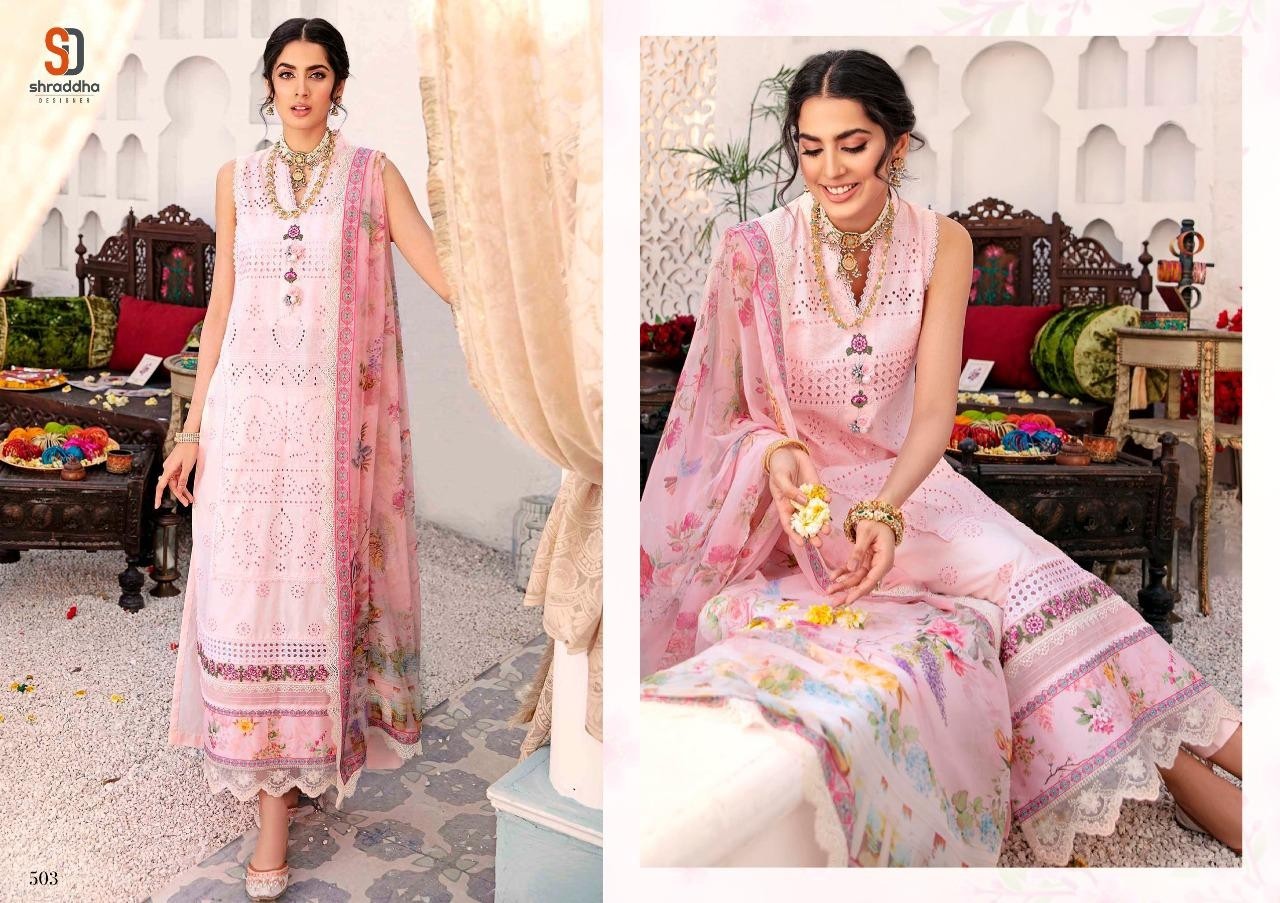 SHRADDHA DESIGNER NOOR VOL-5 503 CHICKEN WORK COLLECTION SALWAR KAMEZ