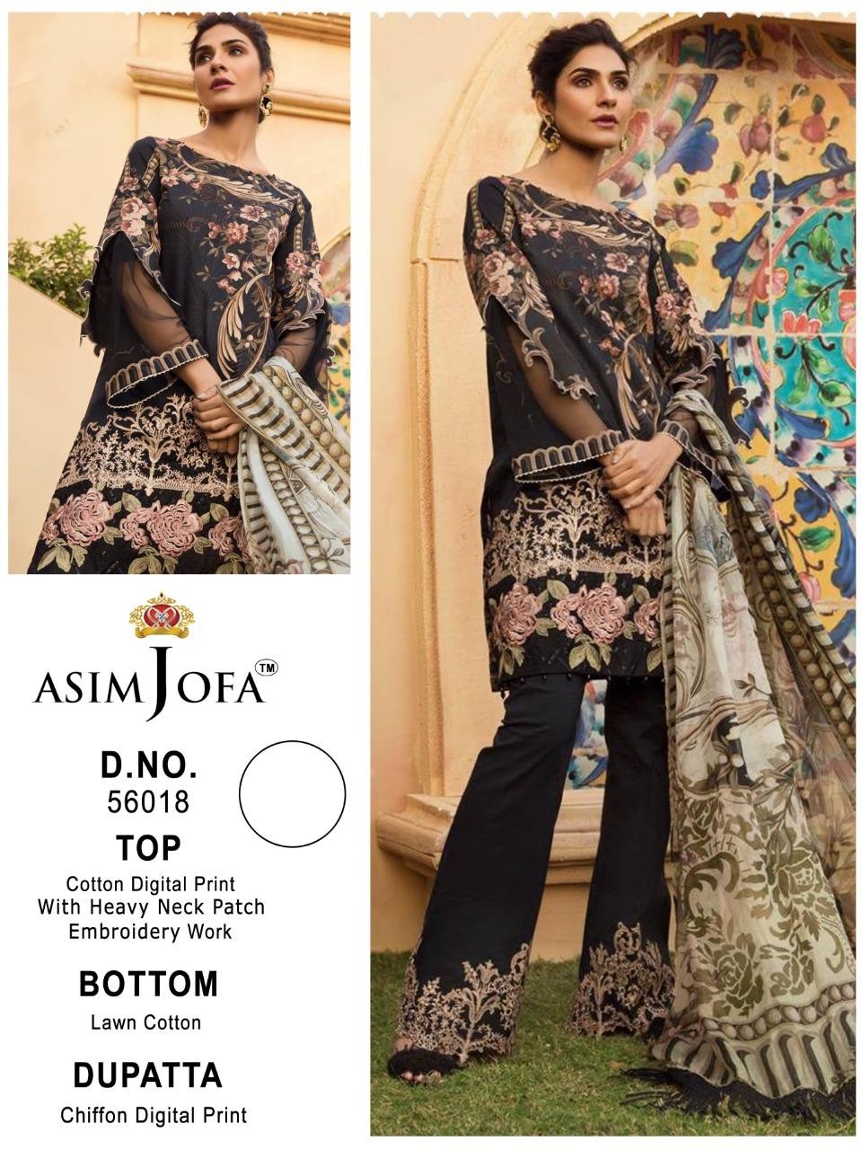 ASIM JOFA JF-56018 PAKISTANI SUITS WHOLESALE DEALER