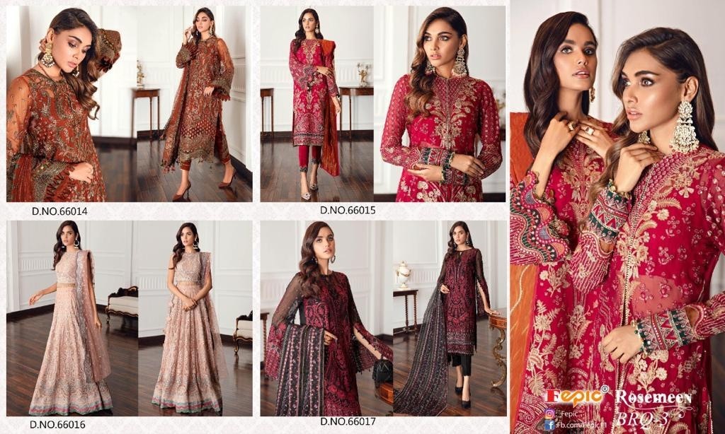FEPIC ROSEMEEN BRQ VOL-3 66016 HEAVY EMBROIDERED GEORGETTE