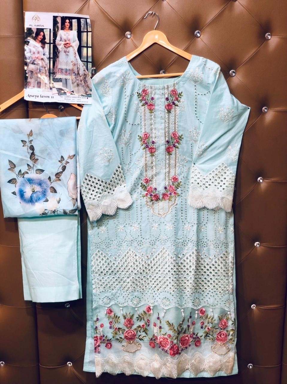 AL AMRA ZF ANAYA LAWN-11 CHIKKANKARI COLLECTTION SALWAR KAMEEZ WHOLESALE