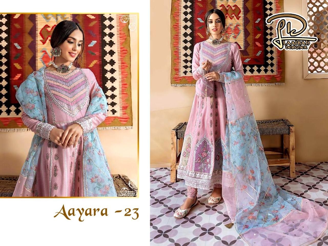 LAAIBAH DESIGNER LD AAYARA -23 CAMBRIC COTTON AVAILABALE
