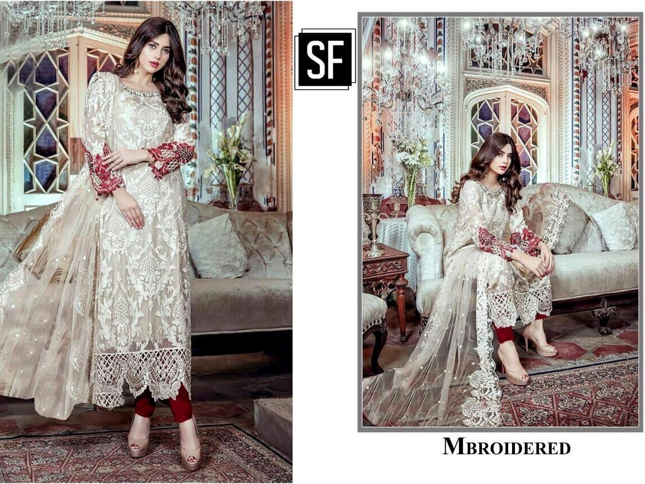 SF EMBROIDERED WIGHT BEST SUITS SINGLE AVAILABLE 