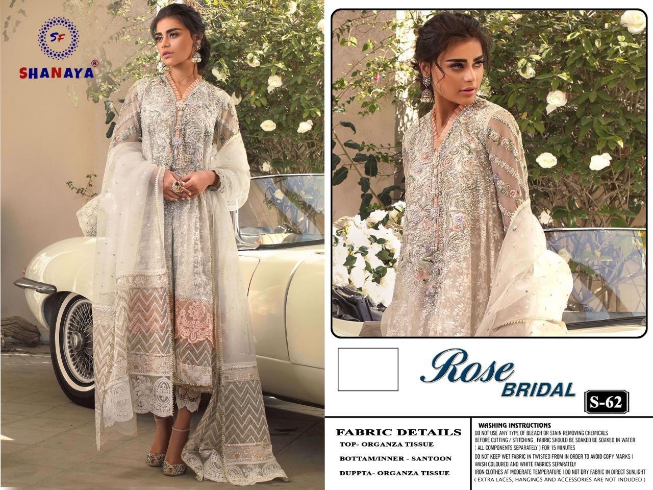 SHANAYA ROSE BRIDAL S-62 HEAVY ORGANGZA TISHU SHOP BY SURAT