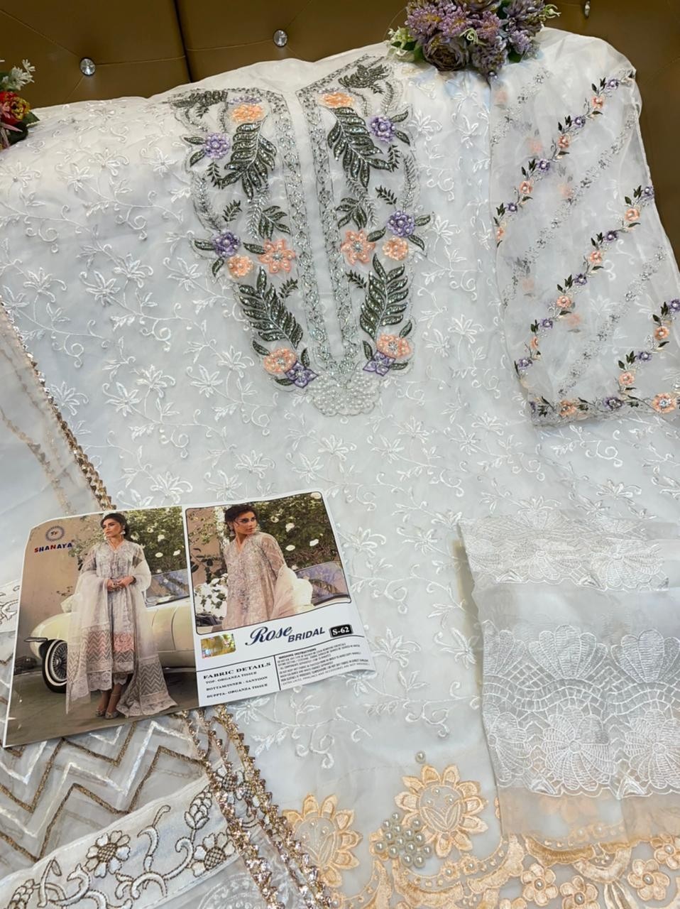 SHANAYA ROSE BRIDAL S-62 HEAVY ORGANGZA TISHU SHOP BY SURAT