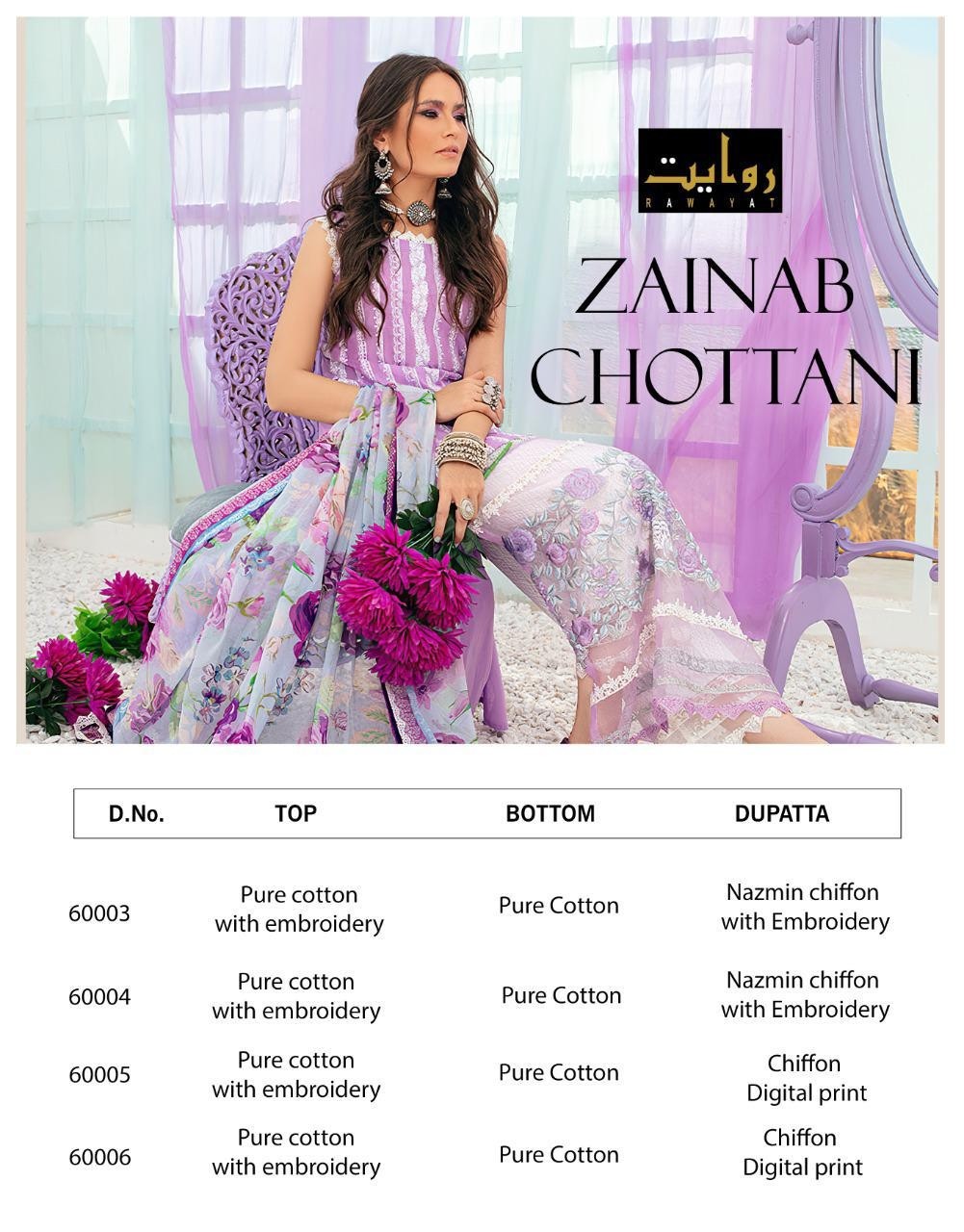 RAWAYAT ZAINAB CHOTTANI COLLECTION 2021 60004 LATEST COLLECTION