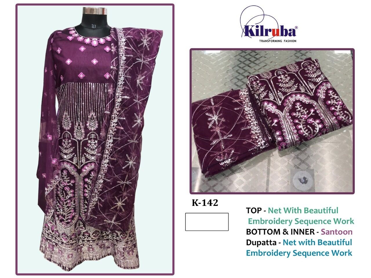 KILRUBA K-142 EMBRODERY SEQUENCE WORK