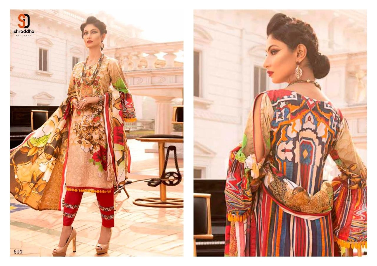 SHRADDHA DESIGNER 603 CHIFFON KARACHI SUITS ONLINE SHOPPING