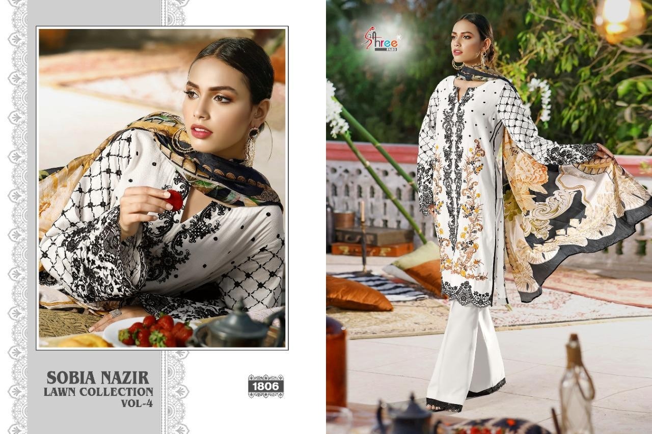SHREE FABS SOBIA NAZIR LAWN COLLECTION VOL-4 1806 TABBY SILK DIGITAL DEALER