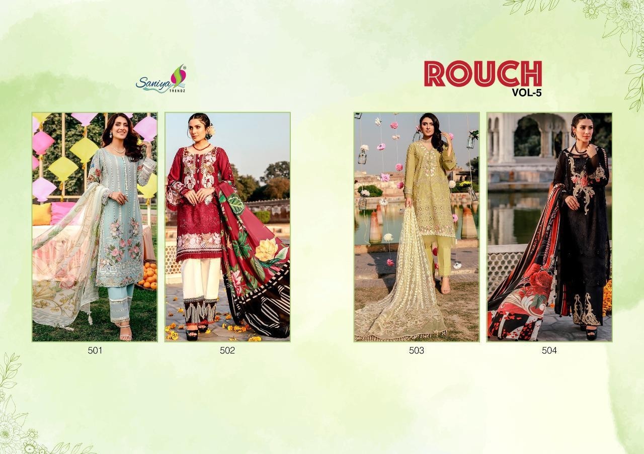 SANIYA TRENDZ ROUCH VOL-5 501 TO 504 DIGITAL PRINTED SUITS