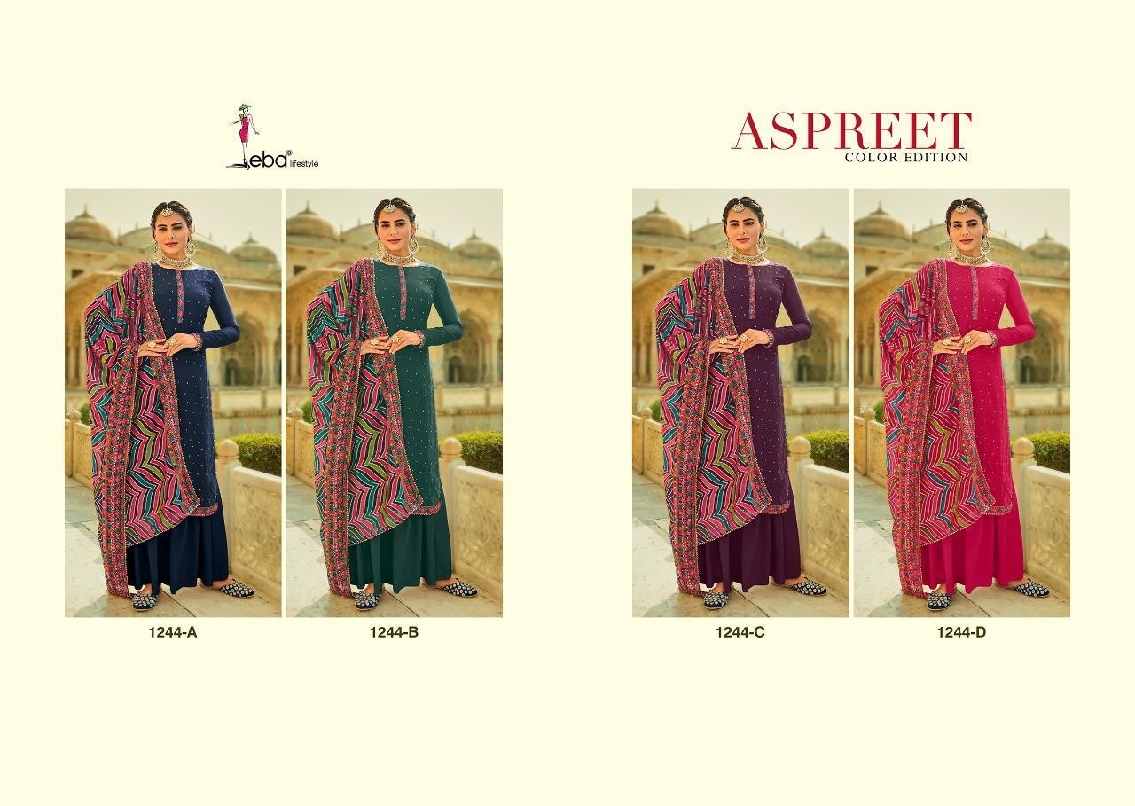 EBA LIFESTYLE ASPREET 1244-C NEW VOLUME PAKISTANI SUIT SINGAL PICE COLLECTION