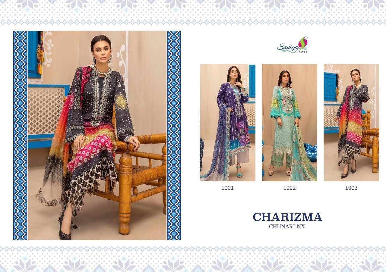 SANIYA TRENDZ CHARIZMA CHUNARI-NX 1002 SALWAR KAMEZ SINGALE DEALER