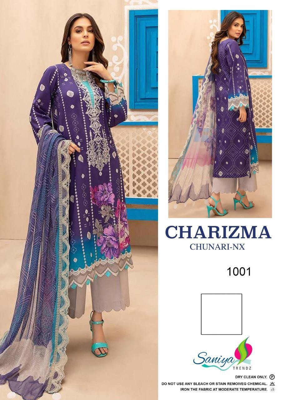 SANIYA TRENDZ CHARIZMA CHUNARI-NX 1001 SALWAR KAMEZ SINGALE DEALER