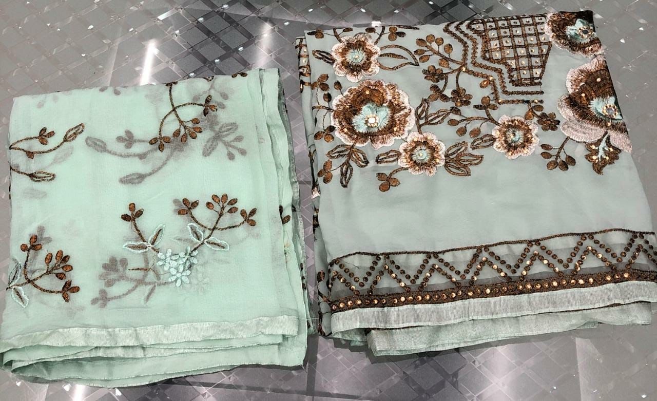 KILRUBA  K-106 A DUPATTA  FINE CHIFFON SALWAR KAMEZ