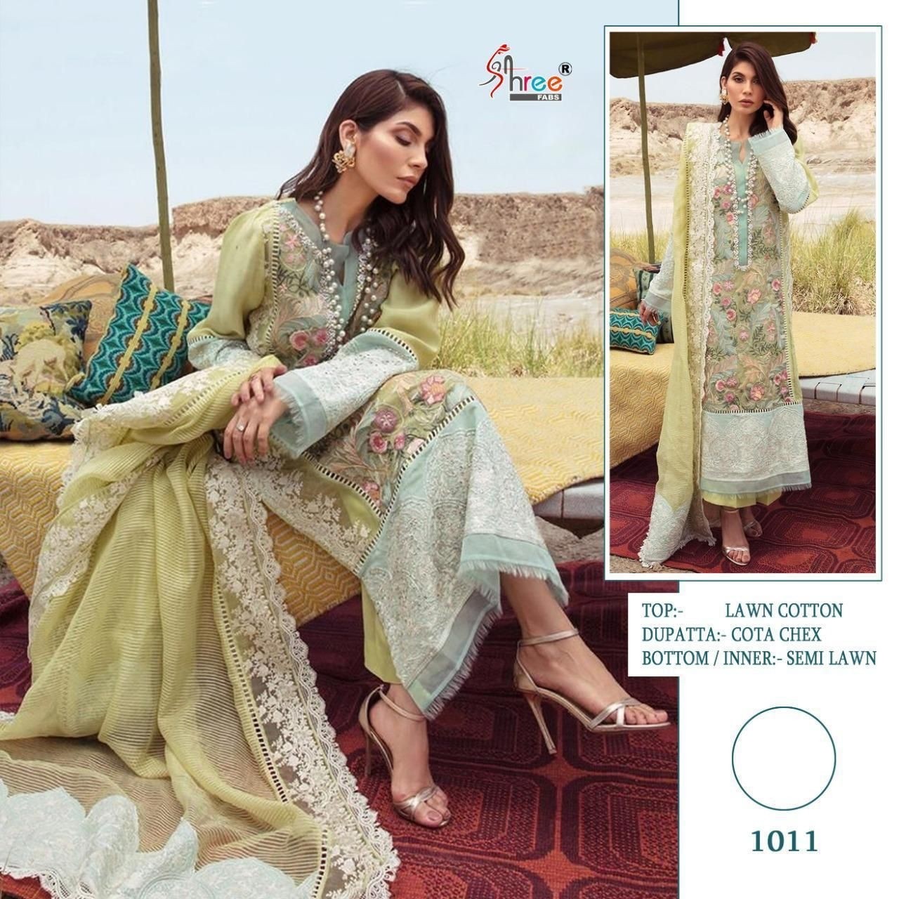 SHREE FABS CRIMSON PREMIUM LAWN COLLECTION VOL-2 1011 PAKISTANI SUITS BEST PRICE