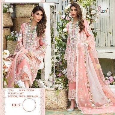 SHREE FABS CRIMSON PREMIUM LAWN COLLECTION VOL-2 1012 PAKISTANI SUITS BEST PRICE