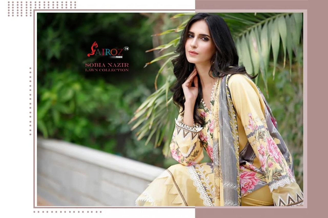 SAIROZ FABS SOBIA NAZIR LAWN COLLECTION 22001 TO 22003 PAKISTANI SUITS WHOLESALER IN SURAT