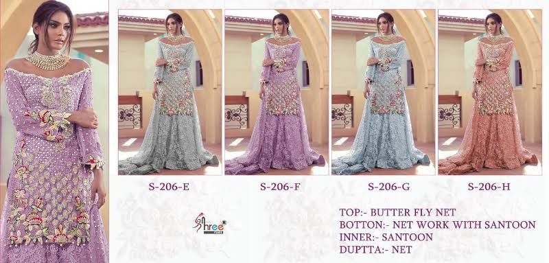 SHREE FABS S-206 E TO S-206-H SALWAAR KAMEEZ DEALER