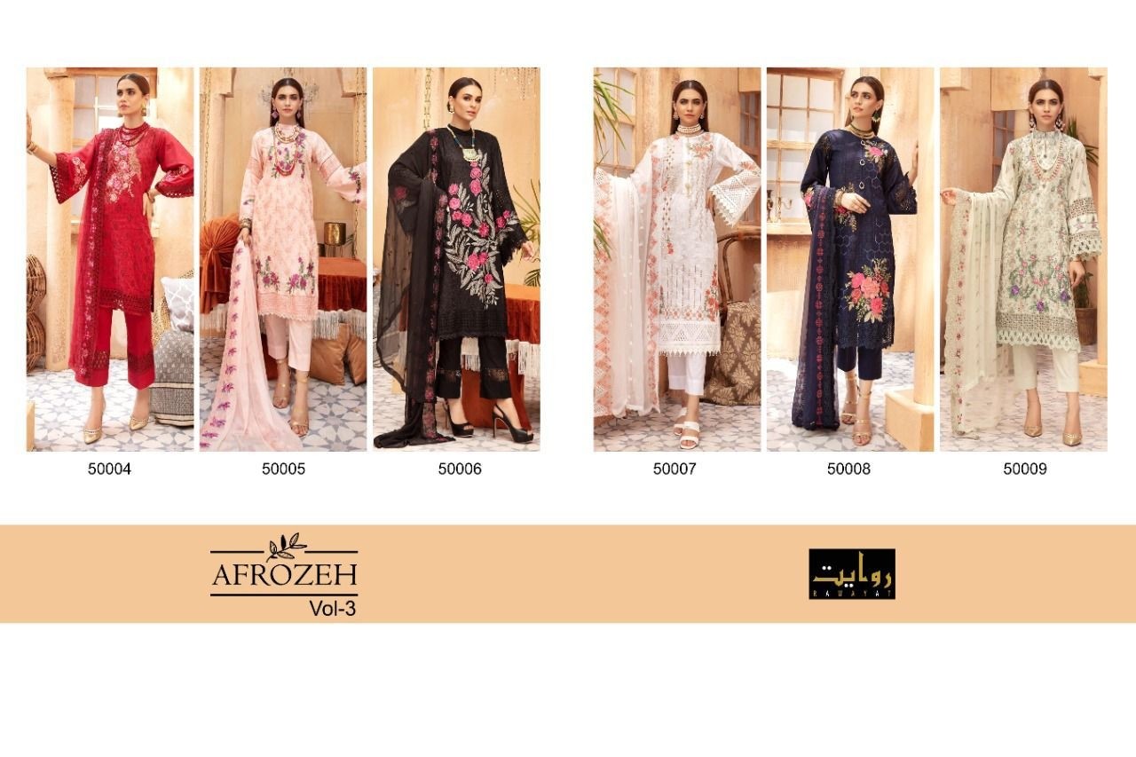 RAWAYAT AFROZEH VOL-3 50005 LATEST COLLECTION SALWAR KAMEZ SUPPLIER