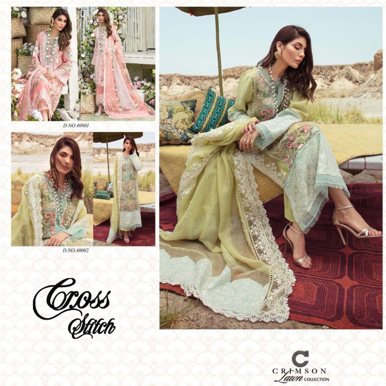 CROSS STITCH CRIMSON LAWN COLLECTION 40002 SALWAR KAMEZ ONLINE