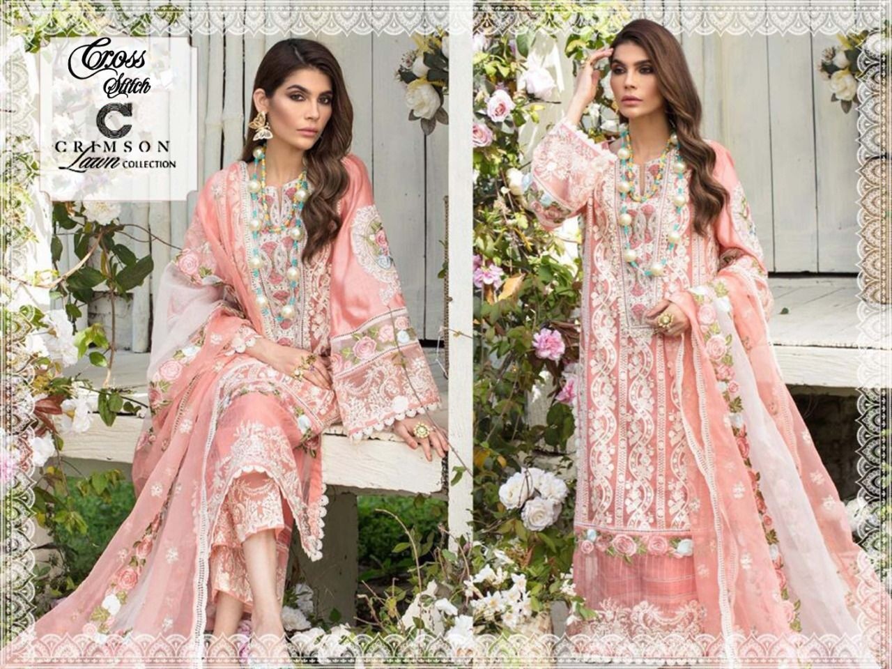 CROSS STITCH CRIMSON LAWN COLLECTION 40001 SALWAR KAMEZ ONLINE