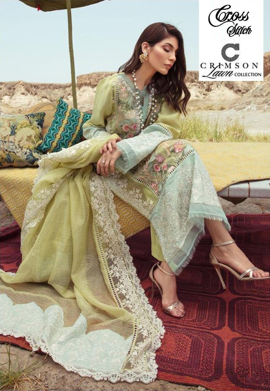 CROSS STITCH CRIMSON LAWN COLLECTION 40002 SALWAR KAMEZ ONLINE