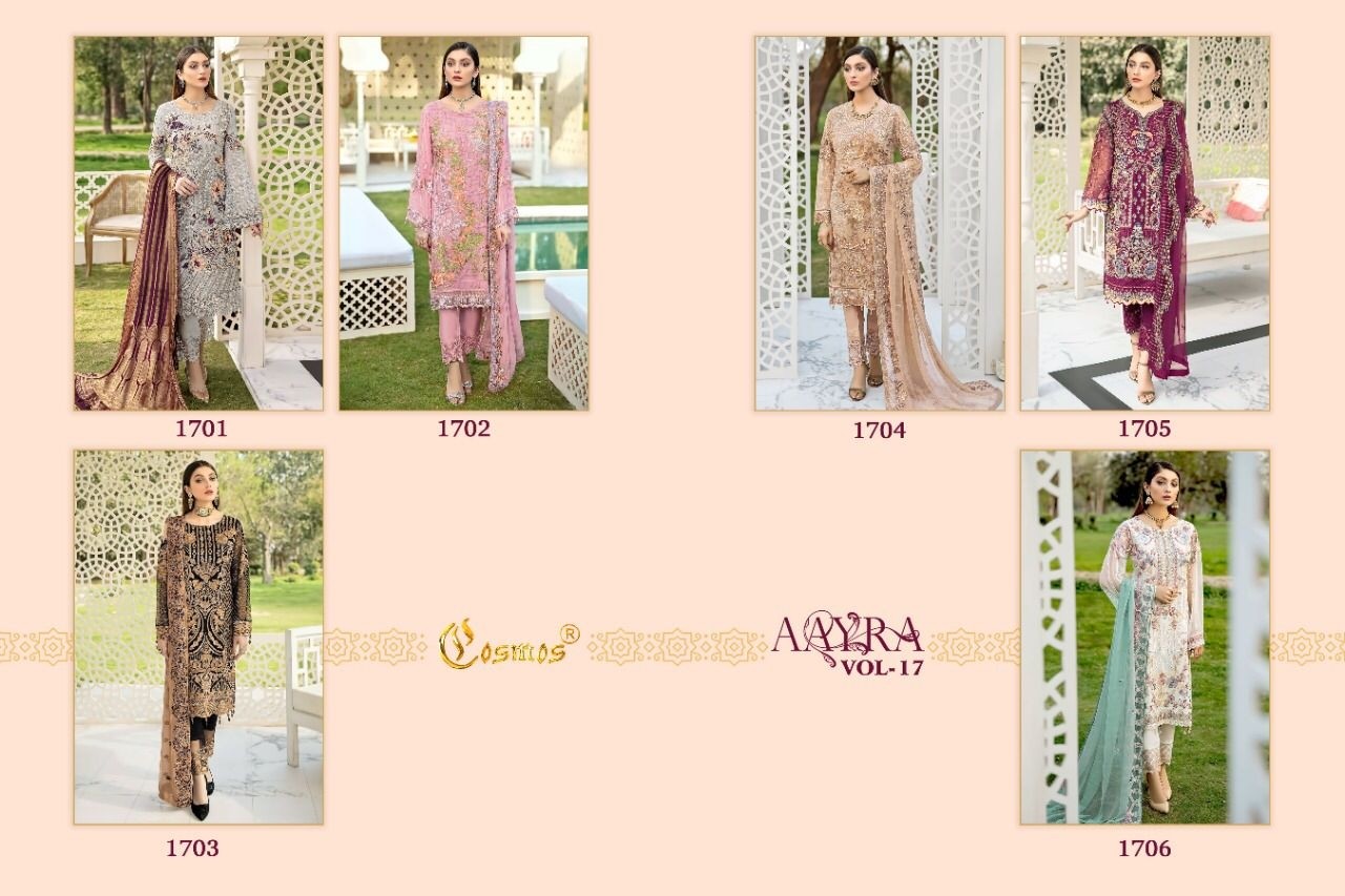 COSMOS AAYRA VOL-17 1701 SALWAR KAMEZ AVALAIBALE WHOLESALE
