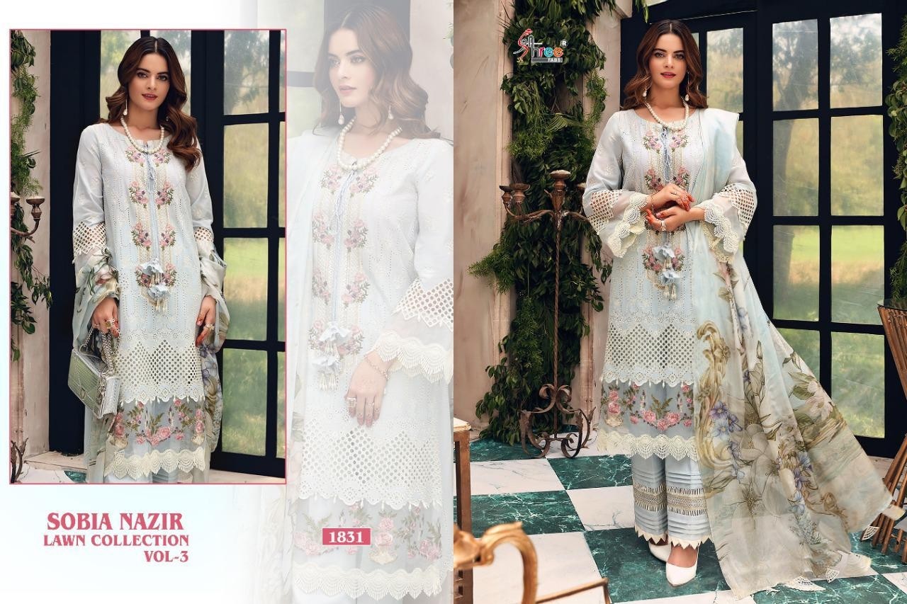 SHREE FABS SOBIA NAZIR LAWN COLLECTION VOL-3 1831 SALWAR KAMEZ BEST PRICE