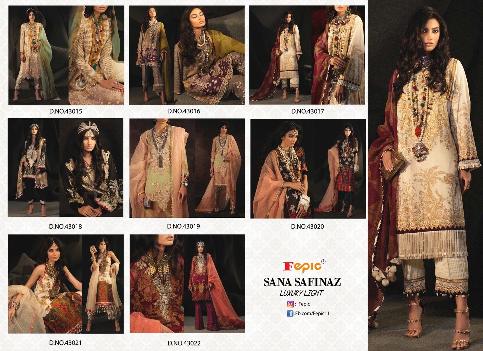 FEPIC SANA SAFINAZ LUXURY LIGHT 43020 COTTON PRINTED COLLECTION