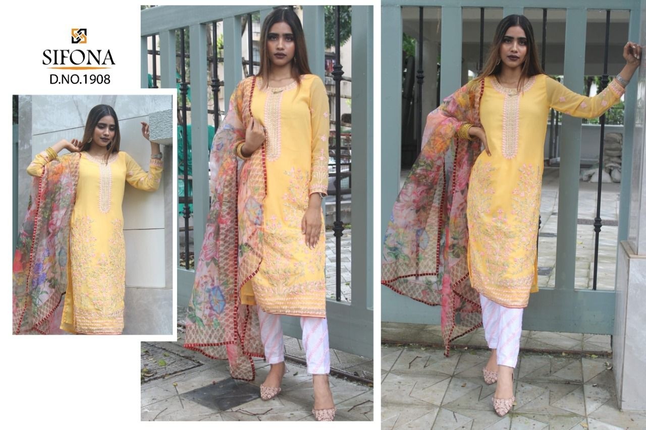SIFONA HUSSAIN REHAR 1908 FAUX GEORGETTE DEALER SINGALE