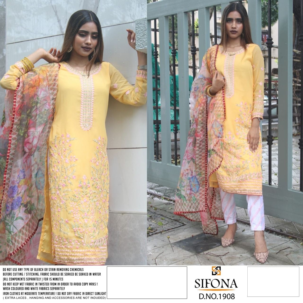 SIFONA HUSSAIN REHAR 1908 FAUX GEORGETTE DEALER SINGALE