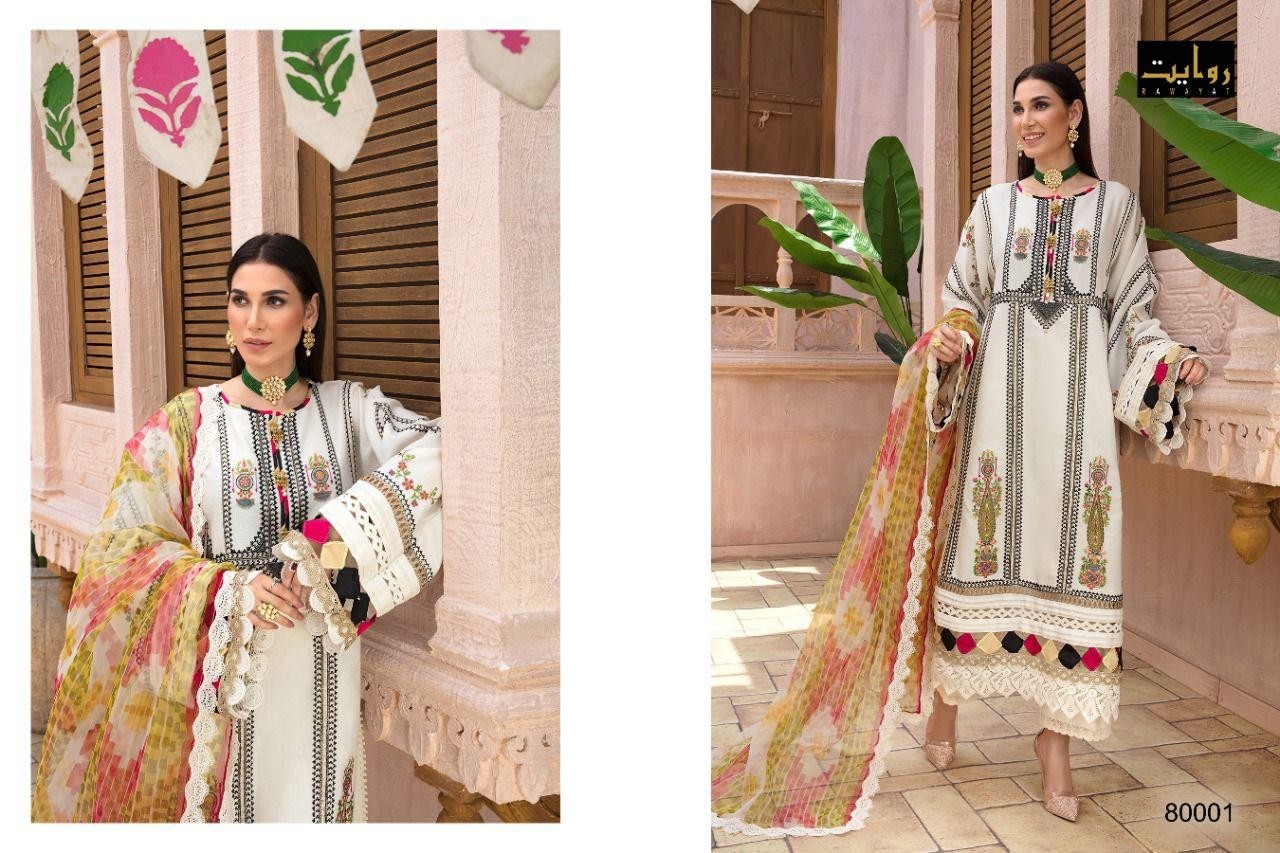 RAWAYAT CRIMSON VOL-3 80001 PAKISTANI SUITS BY ONLINE SUPPLIER