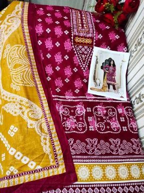 KEVAL FAB  ALIJA BANDHANI SPECIAL 1001TO1006 KARACHI SUITS COTTON PRINT