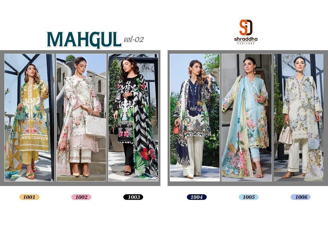 SHRADDHA DESIGNER MAHGUL VOL-2 1001TO1006 KARACHI SUITS WHOLESALE DEALER