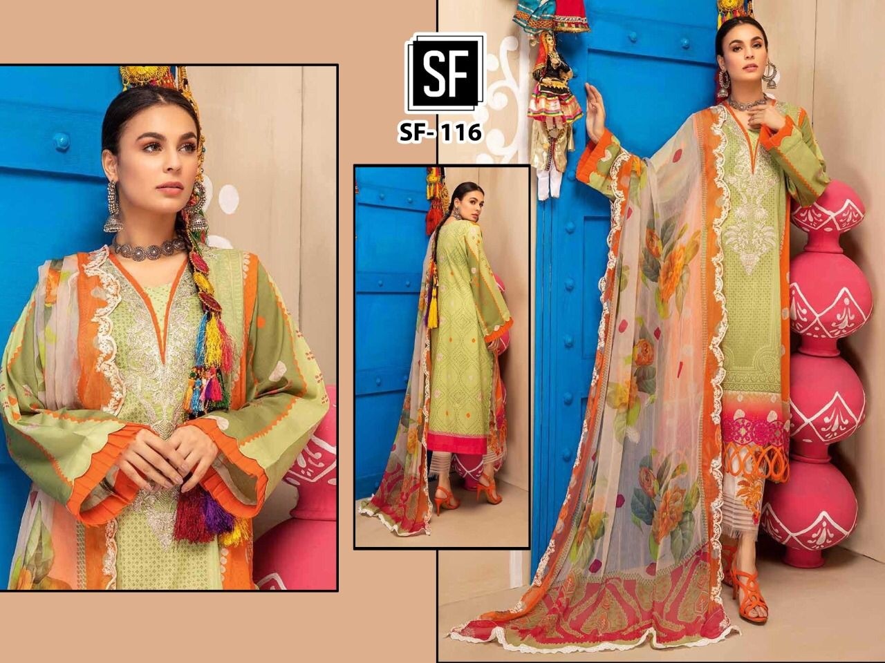 SF-116 PAKISTANI SUITS BOTTOM COTTON DEALER