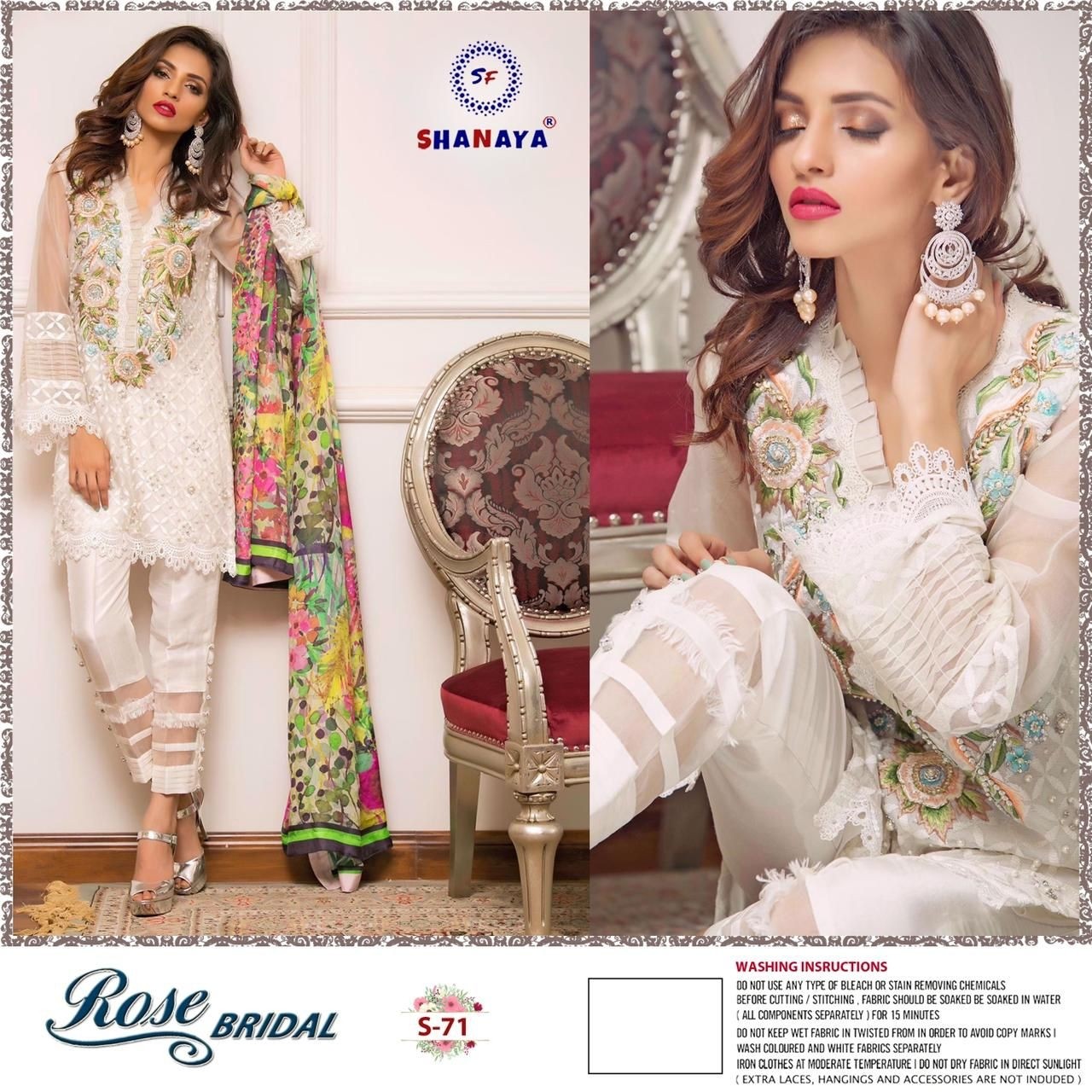 SHANAYA ROSE BRIDAL S-71 SALWAR KAMEZ HEAVY GEORGETTE DEALER