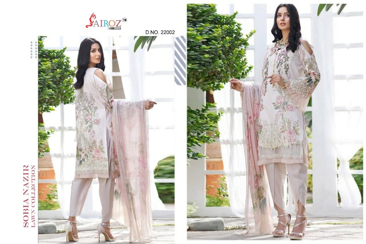 SAIROZ FABS SOBIA NAZIR LAWN COLLECTION 22002 PAKISTANI SUITS WHOLESALER IN SURAT