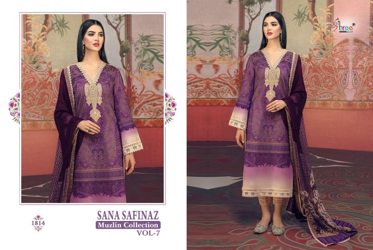 SHREE FABS 1814 SANA SAFINAZ MUZLIN COLLECTION VOL-7 SINGALE DEALER