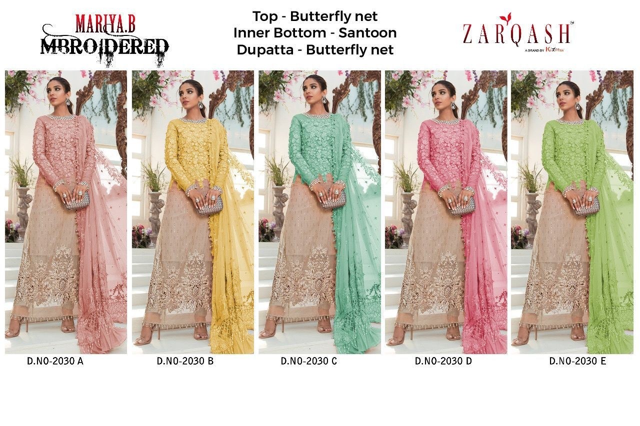 ZARQASH MBROIDERED MARIYA.B 2030 B HEAVY SANTOON WHOLESALE
