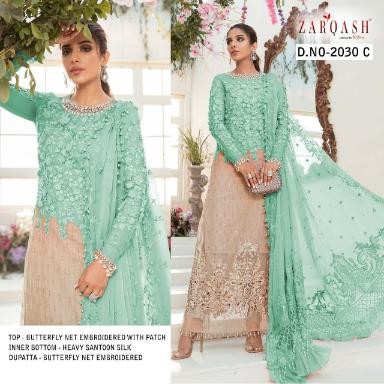 ZARQASH MBROIDERED MARIYA.B 2030 C HEAVY SANTOON WHOLESALE