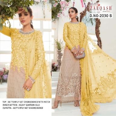 ZARQASH MBROIDERED MARIYA.B 2030 B HEAVY SANTOON WHOLESALE