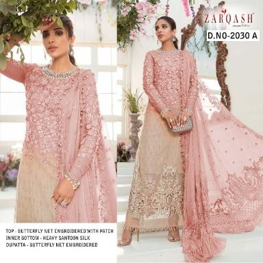 ZARQASH MBROIDERED MARIYA.B 2030 A HEAVY SANTOON WHOLESALE