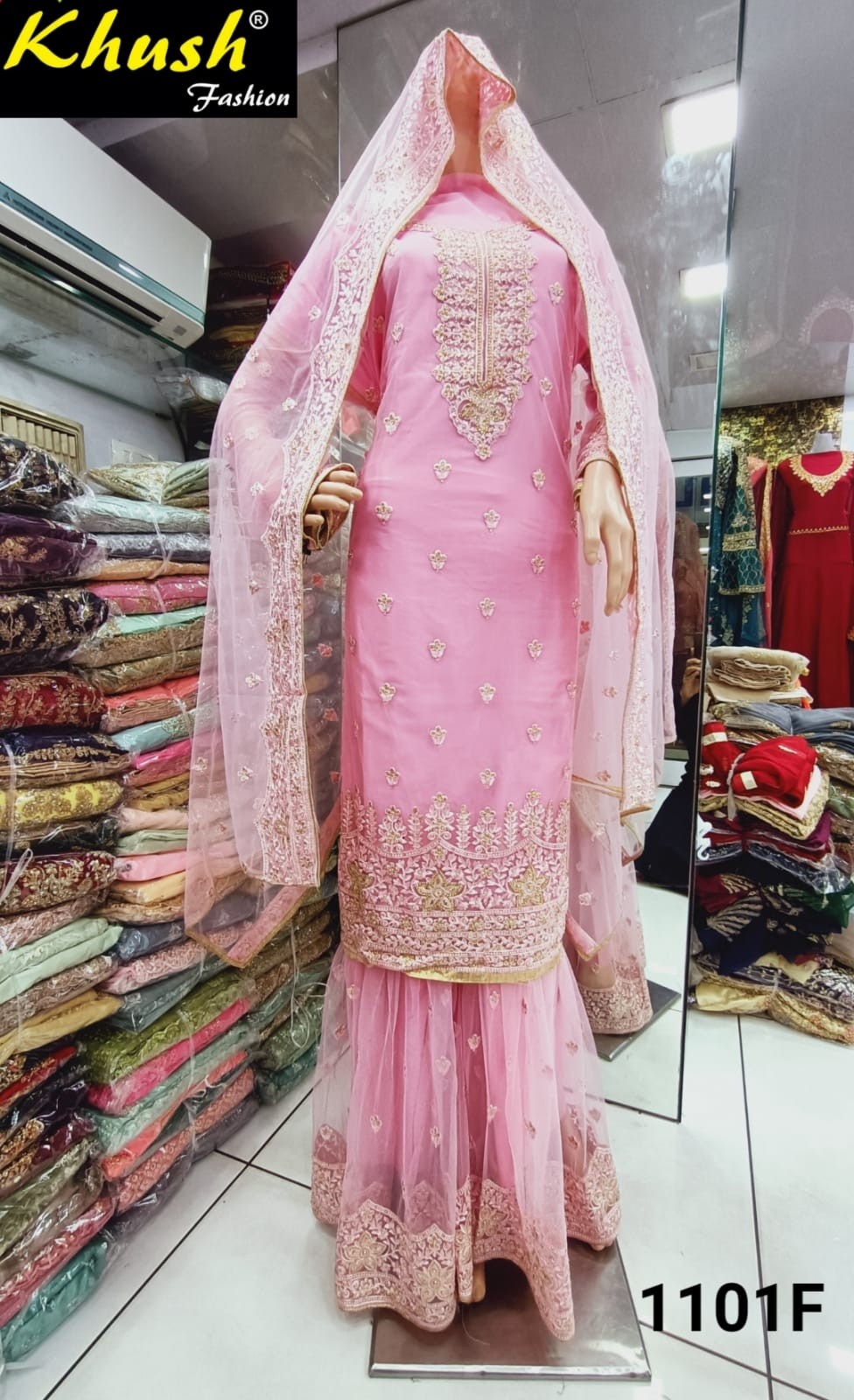 KHUSH FASHION 1101 F PLAZZO FULL STEACHED SHUBHAM WHOLESALER DEALER